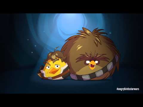 La versión pájaro de Han Solo y Chewbacca se muestra en Angry Birds Star Wars La versión pájaro de Han Solo y Chewbacca se muestra en Angry Birds Star Wars
