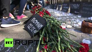 В Москве почтили память погибших при пожаре в Доме профсоюзов в Одессе