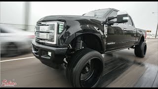 STANCED OUT 2017 F250 CRUISES IN THE RAIN 24X14 SPECIALTY FORGED WHEELS ON SMALL LIFT!STANCED OUT 2017 F250 CRUISES IN THE RAIN 24X14 SPECIALTY FORGED WHEELS ON SMALL LIFT!