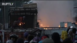Почти 300 человек пострадали в столкновениях на границе Венесуэлы с Колумбией (24.02.2019 14:20)