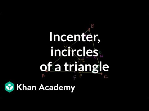 Incenter and incircles of a triangle