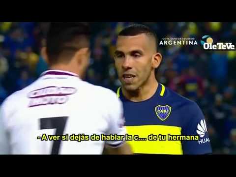 El cruce entre Tevez y Acosta.