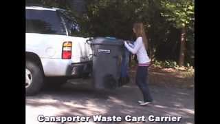 Pull Carts Cans use Car or SUV No Hitch Needed! Trash Tow Garbage Hauler 
