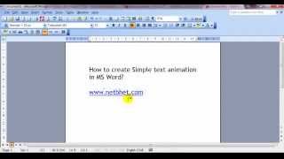 MS word Simple text animation - YouTube