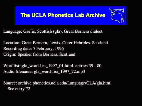 Gaelic, Scottish audio: gla_word-list_1997_72