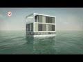 Building a floating house, showing the concept of construction