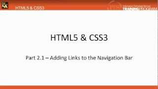 2.1 HTML5 and CSS3: Adding Links to the Navigation Bar