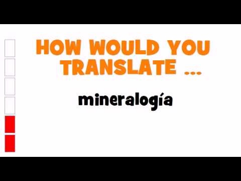 SPANISH TRANSLATION QUIZ = mineralogía