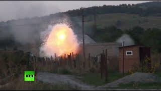 Видео с места проведения спецоперации по ликвидации боевиков в Ингушетии