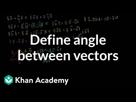 Defining the angle between vectors