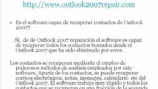 de cómo reparar Outlook 2007