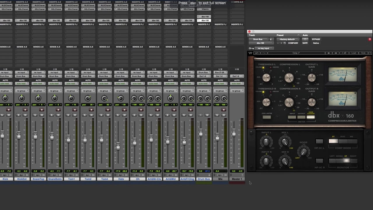 Mixing Drums with the dbx® 160 Compressor Videos Waves