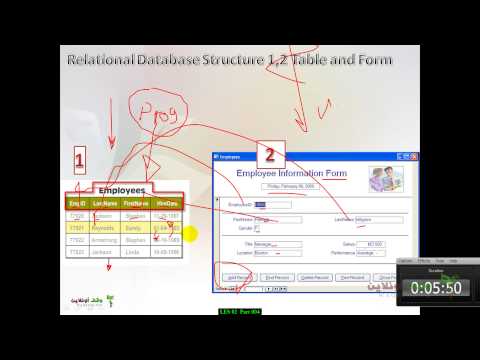 MS Access 2007- 8- مكونات قواعد البيانات ذات العلاقات