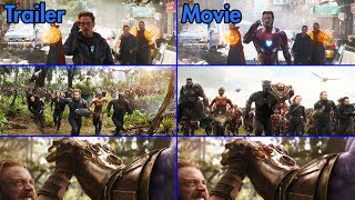 Avengers: Infinity War - Trailer vs Movie Comparison [4K UHD]
