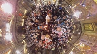 Видео 360: пасхальная служба в храме Христа Спасителя