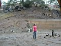 Slipping and falling into mud