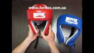 Шлем боксерский с печатью ФБУ REYVEL вид 2 кожа (0116-bl, синий)