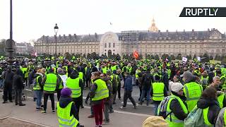 «Жёлтые жилеты» вышли на акцию протеста в Париже