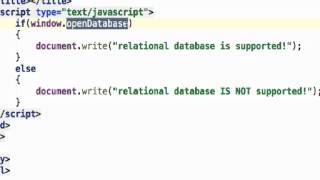 Checking Whether HTML5 Relational Database is Supported