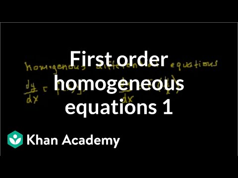 First order homegenous equations