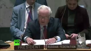 Виталий Чуркин выступает на Совбезе ООН по Алеппо