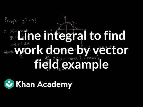 Using a line integral to find the work done by a vector field example