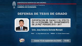 DEFENSA DE TESIS VIRTUAL Univ. Univ. Jose Antonio Estrada Mamani