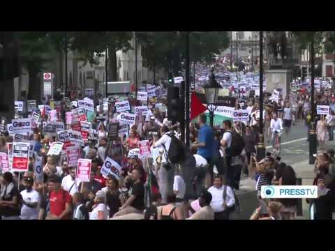 100,000 (Britons) stage rally to condemn Israel' assault on Gaza  (MUST WATCH)