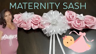 HOW TO MAKE A MATERNITY SASH | HOW TO MAKE A SATIN RIBBON ROSE| EASY| LUZ VEGAHOW TO MAKE A MATERNITY SASH | HOW TO MAKE A SATIN RIBBON ROSE| EASY| LUZ VEGA