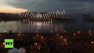 Беспилотник заснял салют на II Международном фестивале в Москве