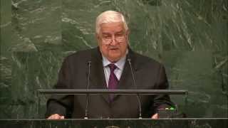 выступление Министра иностранных дел Сирии Валид аль-Муаллема на Генассамблее ООН