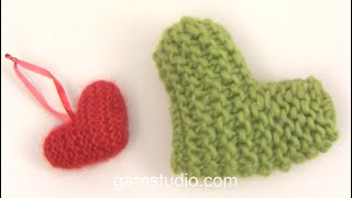 How to knit a heart shape for beginners - easy step by step tutorial 