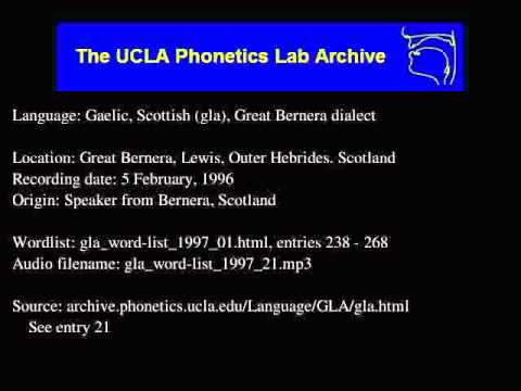 Gaelic, Scottish audio: gla_word-list_1997_21