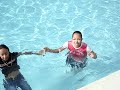 me +daniela jump into tha pool