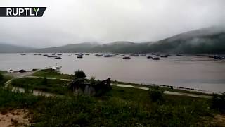 Суда из КНДР пережидают тайфун у берегового посёлка Ольга в Приморье