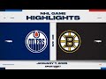 NHL Highlights  Oilers vs. Bruins - January 7, 2024