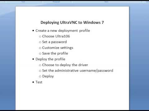 Push Deploy Ultra VNC to Windows 7 Part 2