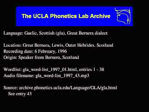 Gaelic, Scottish audio: gla_word-list_1997_43