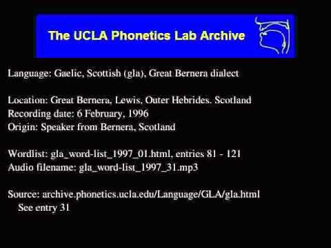 Gaelic, Scottish audio: gla_word-list_1997_31