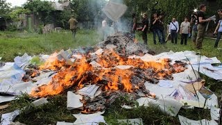 Украинские выборы сгорели на территории Донецкой Народной Республики 25 мая 2014 г.