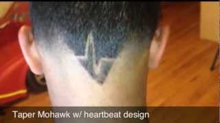 Taper V Cut Mohawk W Heartbeat Design Youtube