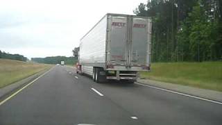 Truck with trailer skirts Truck with trailer skirts