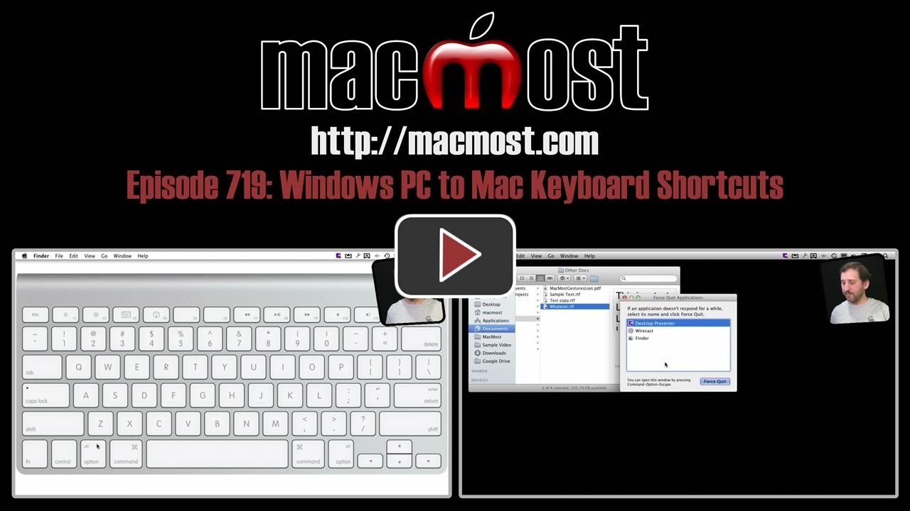how to get windows shortcuts on a mac