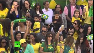 Передача Олимпийского огня делегации Бразилии