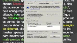 Vídeo Aula Corrigir erro na Restauração do sistema Windows 7 - Pontos Sumindo