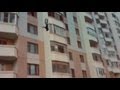 Crazy Jump, guy jumping from the 5th floor of a building