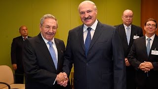 Встреча Александра Лукашенко с Раулем Кастро в Нью-Йорке 27.09.2015