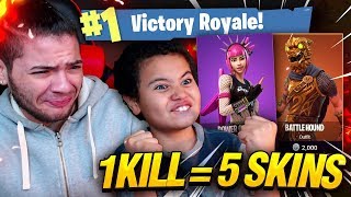 1 KILL = 5 FREE SKINS FOR MY 9 YEAR OLD LITTLE BROTHER! 9 YEAR OLD PLAYS SOLO FORTNITE BATTLE ROYALE1 KILL = 5 FREE SKINS FOR MY 9 YEAR OLD LITTLE BROTHER! 9 YEAR OLD PLAYS SOLO FORTNITE BATTLE ROYALE