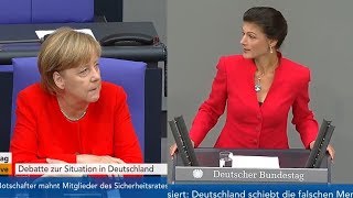 Сара Вагенкнехт жёстко раскритиковала Меркель в Бундестаге