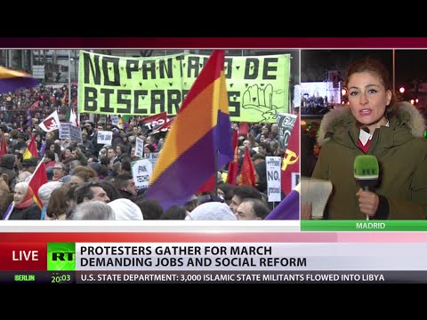 'Bread, work, housing, dignity!' Spaniards march against govt